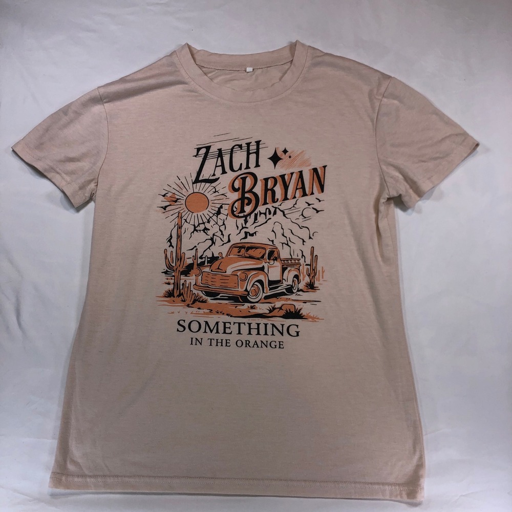 Zach Bryan Something In The Orange Graphic T-Shirt Tan Country Music Tee